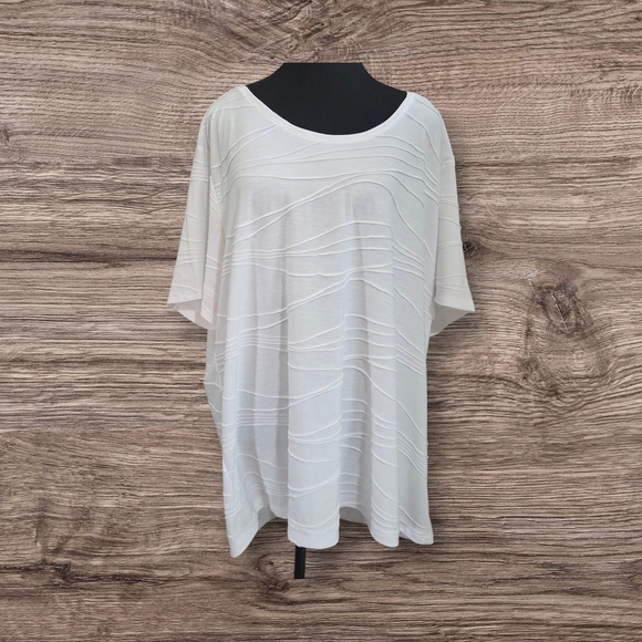 Penmans Tops - Penmans Elegant White Textured Women's Top Size 3X